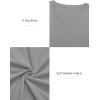 imageATHMILE Womens Fall Deep V Neck Long Sleeve Shirts Modal Slim Fit Basic Tee Tops 2025Agray