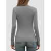imageATHMILE Womens Fall Deep V Neck Long Sleeve Shirts Modal Slim Fit Basic Tee Tops 2025Agray