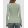 imageATHMILE Womens Fall Deep V Neck Long Sleeve Shirts Modal Slim Fit Basic Tee Tops 2025Alight Green