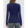 imageATHMILE Womens Fall Deep V Neck Long Sleeve Shirts Modal Slim Fit Basic Tee Tops 2025Anavy