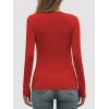 imageATHMILE Womens Fall Deep V Neck Long Sleeve Shirts Modal Slim Fit Basic Tee Tops 2025Ared
