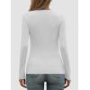imageATHMILE Womens Fall Deep V Neck Long Sleeve Shirts Modal Slim Fit Basic Tee Tops 2025Awhite
