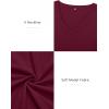 imageATHMILE Womens Fall Deep V Neck Long Sleeve Shirts Modal Slim Fit Basic Tee Tops 2025Bburgundy