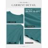imageATHMILE Womens Long Sleeve Shirts Pleated Crew Neck Casual Fall Fashion Tops Loose Fit Lightweight Girls Outfits ClothesBlue Green