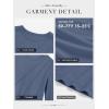 imageATHMILE Womens Long Sleeve Shirts Pleated Crew Neck Casual Fall Fashion Tops Loose Fit Lightweight Girls Outfits ClothesGrey Blue