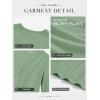 imageATHMILE Womens Long Sleeve Shirts Pleated Crew Neck Casual Fall Fashion Tops Loose Fit Lightweight Girls Outfits ClothesLight Green
