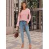 imageATHMILE Womens Long Sleeve Shirts Pleated Crew Neck Casual Fall Fashion Tops Loose Fit Lightweight Girls Outfits ClothesPink