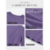 imageATHMILE Womens Long Sleeve Shirts Pleated Crew Neck Casual Fall Fashion Tops Loose Fit Lightweight Girls Outfits ClothesPurple