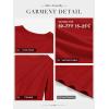 imageATHMILE Womens Long Sleeve Shirts Pleated Crew Neck Casual Fall Fashion Tops Loose Fit Lightweight Girls Outfits ClothesRed