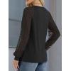 imageATHMILE Womens Long Sleeve Shirts VNeck Lace Tops Business Casual Blouses Tee 2025 Trendy Fall Fashion Outfits ClothesBlack