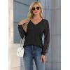 imageATHMILE Womens Long Sleeve Shirts VNeck Lace Tops Business Casual Blouses Tee 2025 Trendy Fall Fashion Outfits ClothesBlack
