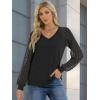 imageATHMILE Womens Long Sleeve Shirts VNeck Lace Tops Business Casual Blouses Tee 2025 Trendy Fall Fashion Outfits ClothesBlack