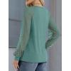 imageATHMILE Womens Long Sleeve Shirts VNeck Lace Tops Business Casual Blouses Tee 2025 Trendy Fall Fashion Outfits ClothesBluegreen