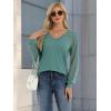 imageATHMILE Womens Long Sleeve Shirts VNeck Lace Tops Business Casual Blouses Tee 2025 Trendy Fall Fashion Outfits ClothesBluegreen