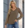 imageATHMILE Womens Long Sleeve Shirts VNeck Lace Tops Business Casual Blouses Tee 2025 Trendy Fall Fashion Outfits ClothesCoffeegrey