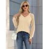 imageATHMILE Womens Long Sleeve Shirts VNeck Lace Tops Business Casual Blouses Tee 2025 Trendy Fall Fashion Outfits ClothesCream