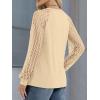 imageATHMILE Womens Long Sleeve Shirts VNeck Lace Tops Business Casual Blouses Tee 2025 Trendy Fall Fashion Outfits ClothesCream