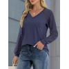 imageATHMILE Womens Long Sleeve Shirts VNeck Lace Tops Business Casual Blouses Tee 2025 Trendy Fall Fashion Outfits ClothesDarkblue