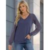 imageATHMILE Womens Long Sleeve Shirts VNeck Lace Tops Business Casual Blouses Tee 2025 Trendy Fall Fashion Outfits ClothesDarkblue