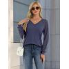 imageATHMILE Womens Long Sleeve Shirts VNeck Lace Tops Business Casual Blouses Tee 2025 Trendy Fall Fashion Outfits ClothesDarkblue