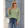 imageATHMILE Womens Long Sleeve Shirts VNeck Lace Tops Business Casual Blouses Tee 2025 Trendy Fall Fashion Outfits ClothesGreen
