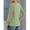 imageATHMILE Womens Long Sleeve Shirts VNeck Lace Tops Business Casual Blouses Tee 2025 Trendy Fall Fashion Outfits ClothesGreen