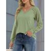 imageATHMILE Womens Long Sleeve Shirts VNeck Lace Tops Business Casual Blouses Tee 2025 Trendy Fall Fashion Outfits ClothesGreen