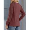 imageATHMILE Womens Long Sleeve Shirts VNeck Lace Tops Business Casual Blouses Tee 2025 Trendy Fall Fashion Outfits ClothesWine Red