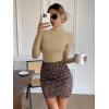 imageATHMILE Womens Mock Turtle Neck Long Sleeve Tops Bodysuit JumpsuitNude