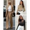 imageATHMILE Womens Mock Turtle Neck Long Sleeve Tops Bodysuit JumpsuitWhite