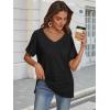 imageATHMILE Womens Summer 2025 V Neck Casual Tunic Tops Spring Fashion Basic Trendy OutfitsBlack