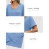 imageATHMILE Womens Summer 2025 V Neck Casual Tunic Tops Spring Fashion Basic Trendy OutfitsBlue