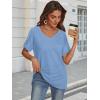 imageATHMILE Womens Summer 2025 V Neck Casual Tunic Tops Spring Fashion Basic Trendy OutfitsBlue