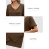 imageATHMILE Womens Summer 2025 V Neck Casual Tunic Tops Spring Fashion Basic Trendy OutfitsBrown
