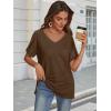 imageATHMILE Womens Summer 2025 V Neck Casual Tunic Tops Spring Fashion Basic Trendy OutfitsBrown