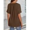 imageATHMILE Womens Summer 2025 V Neck Casual Tunic Tops Spring Fashion Basic Trendy OutfitsBrown