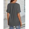 imageATHMILE Womens Summer 2025 V Neck Casual Tunic Tops Spring Fashion Basic Trendy OutfitsDarkgrey
