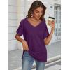 imageATHMILE Womens Summer 2025 V Neck Casual Tunic Tops Spring Fashion Basic Trendy OutfitsDarkpurple