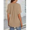 imageATHMILE Womens Summer 2025 V Neck Casual Tunic Tops Spring Fashion Basic Trendy OutfitsKhaki