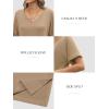 imageATHMILE Womens Summer 2025 V Neck Casual Tunic Tops Spring Fashion Basic Trendy OutfitsKhaki