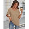 imageATHMILE Womens Summer 2025 V Neck Casual Tunic Tops Spring Fashion Basic Trendy OutfitsKhaki