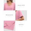 imageATHMILE Womens Summer 2025 V Neck Casual Tunic Tops Spring Fashion Basic Trendy OutfitsPink