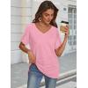 imageATHMILE Womens Summer 2025 V Neck Casual Tunic Tops Spring Fashion Basic Trendy OutfitsPink