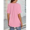 imageATHMILE Womens Summer 2025 V Neck Casual Tunic Tops Spring Fashion Basic Trendy OutfitsPink