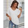 imageATHMILE Womens Summer 2025 V Neck Casual Tunic Tops Spring Fashion Basic Trendy OutfitsWhite
