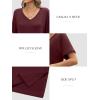 imageATHMILE Womens Summer 2025 V Neck Casual Tunic Tops Spring Fashion Basic Trendy OutfitsWinered
