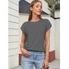imageATHMILE Womens Tops Basic T Shirts Summer Business Dressy Casual Cap Sleeve Tee Cute Clothes Trendy Fashion OutfitsDark Grey