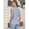 imageATHMILE Womens Tops Basic T Shirts Summer Business Dressy Casual Cap Sleeve Tee Cute Clothes Trendy Fashion OutfitsIce Blue