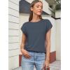 imageATHMILE Womens Tops Basic T Shirts Summer Business Dressy Casual Cap Sleeve Tee Cute Clothes Trendy Fashion OutfitsNavy