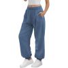 imageATHMILE Sweatpants Women Baggy Lounge Pants Workout Gym Active High Waisted Comfy Joggers for WomenGray Blue